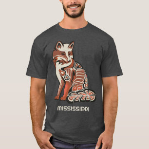 Camiseta Arte Nativo Americano De La Tribal Roja De Misisip