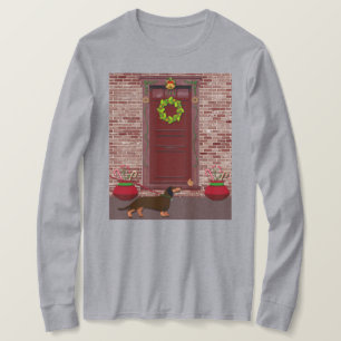 Camiseta Arte Navideño de Perro Dachshund Adorable en Camis