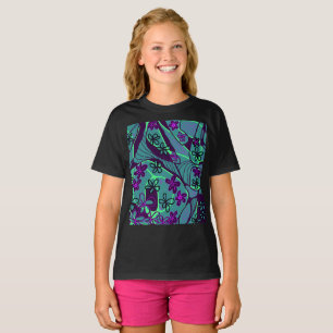 Camiseta Arte Neuro floral maximalista - negro morado azul