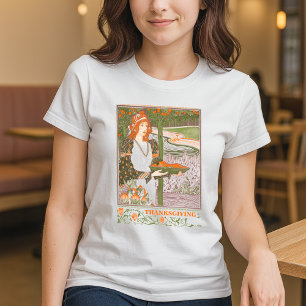 Camiseta Arte Nouveau de Acción de Gracias de la Era Victor