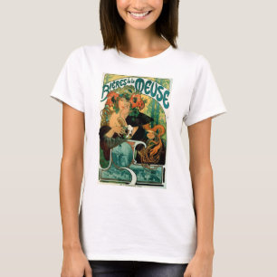 Camiseta Arte Nouveau de Mucha: La la Mosa de Bieres de