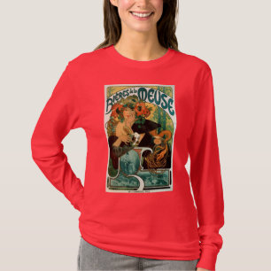 Camiseta Arte Nouveau de Mucha: La la Mosa de Bieres de