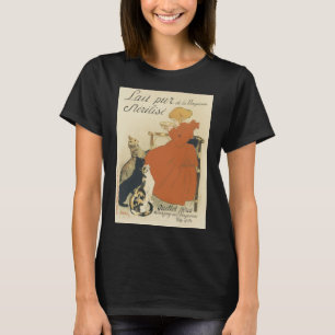 Camiseta Arte Nouveau Victoriano Antiguo, Niña con Gatos de