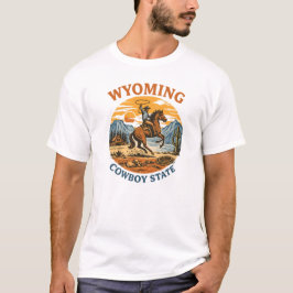 Camiseta Arte Occidental Antiguo del Estado Vaquero de Wyom