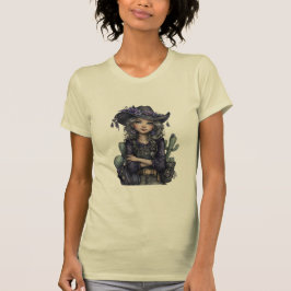 Camiseta Arte Occidental Floral Vaquera Gótica