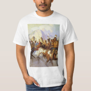 Camiseta Arte occidental vintage, Fiesta de guerra indio po