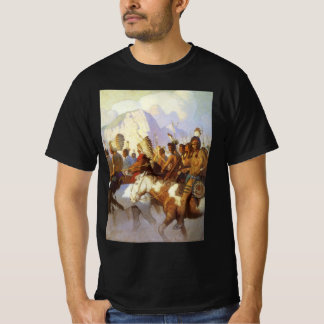 Camiseta Arte occidental vintage, Partido de guerra indio p
