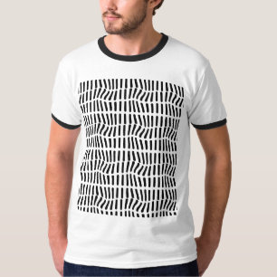 Camiseta arte óptico en blanco y negro
