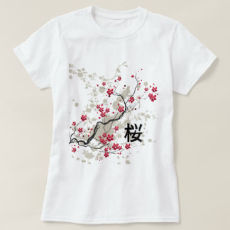 Camiseta Arte oriental de la flor de cerezo de Sakura del