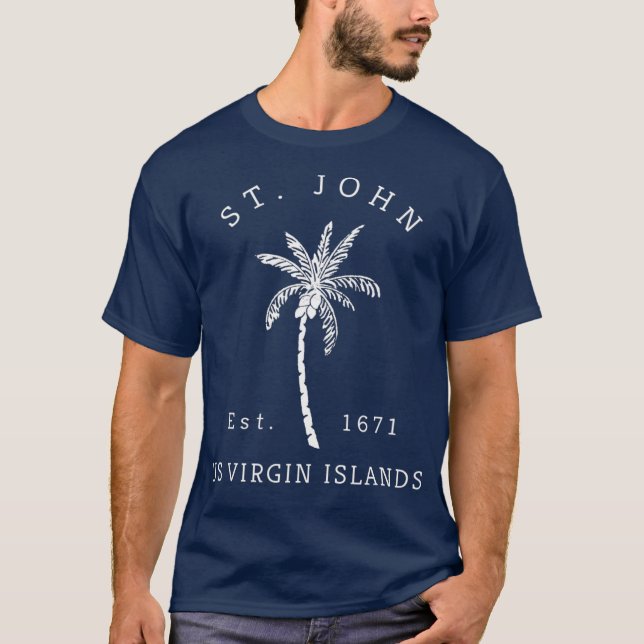 Camiseta Arte original de árbol de palmas de las islas vírg (Anverso)