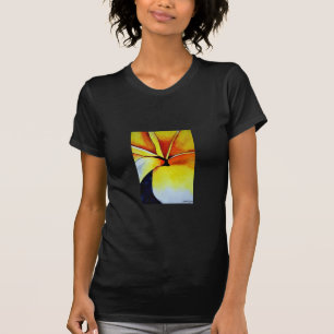Camiseta Arte original de flor frangipano amarillo tropical