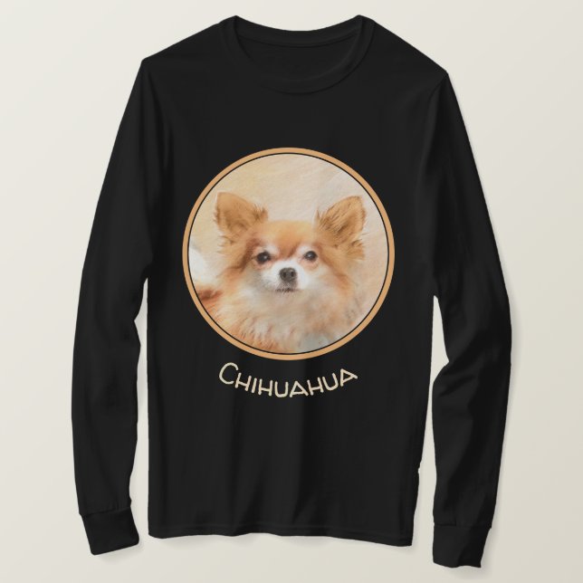 Camiseta Arte original de la pintura de perro de Chihuahua, (Anverso del diseño)