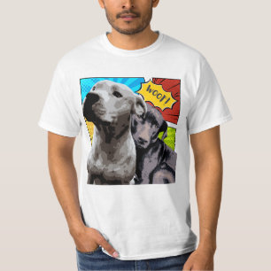 Camiseta Arte original de Pitbull y Staffy de mis dos perro