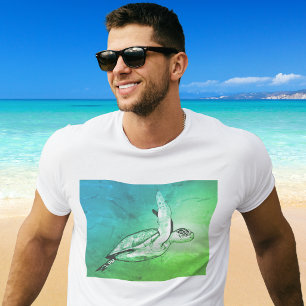 Camiseta Arte Original de Tortuga Marina