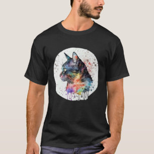 Camiseta Arte original único adorable lindo gato acuarela d