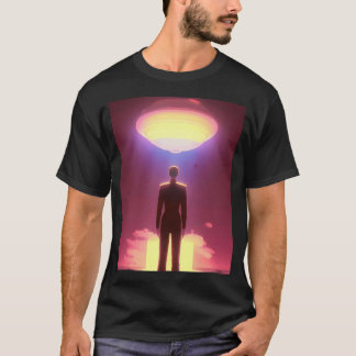 Camiseta Arte OVNI genial. Arte alienígena vibrante y color