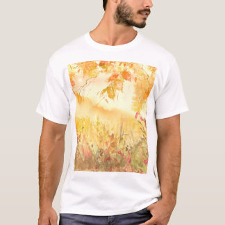 Camiseta Arte paisajístico del paisaje del campo acuarela