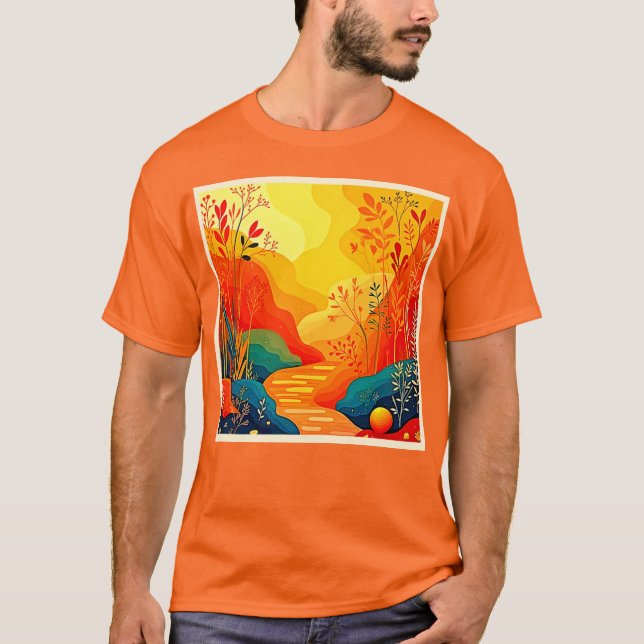 Camiseta Arte paisajístico otoñal (Anverso)