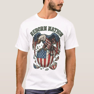 Camiseta Arte Patriótico de la Bandera Americana del Águila
