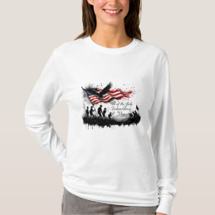 Camiseta Arte Patriótico del 4 de Julio con Bandera y Solda