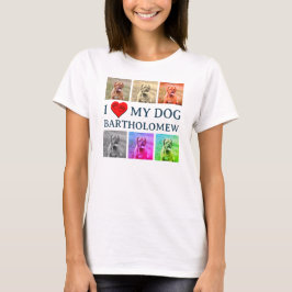 Camiseta Arte personalizado AMO A MI PERRO Pop Art Amante d