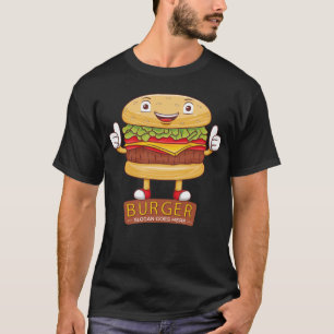 Camiseta Arte Personalizado de Burger Cute
