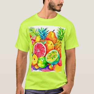 Camiseta Arte Personalizado de frutas tropicales