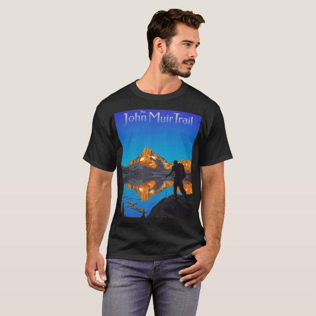 Camiseta Arte - Pico de pancarta - John Muir Trail Textos (Anverso completo)