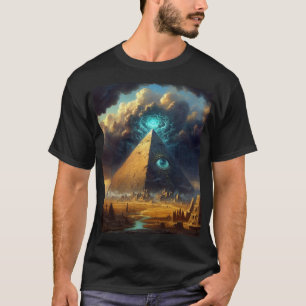 Camiseta Arte pirámide azul místico