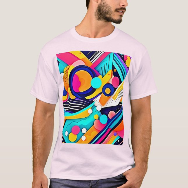 Camiseta Arte Pop Abstracto Vibrante (Anverso)