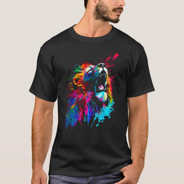 Camiseta Arte pop africano de leones (Anverso)