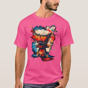 Camiseta Arte pop artístico colorido pintado con tambor tai