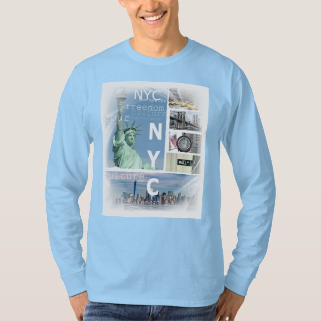 Camiseta Arte pop azul claro Nyc New York City Yellow Taxi (Anverso)