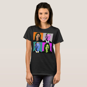 Camiseta Arte pop Biden Harris (Naranja, gris, azul, rosa)