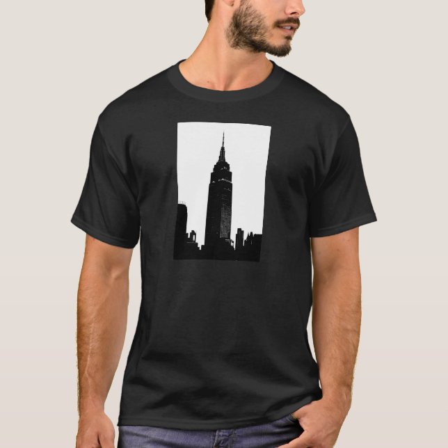 Camiseta Arte pop blanco y negro en Nueva York (Anverso)