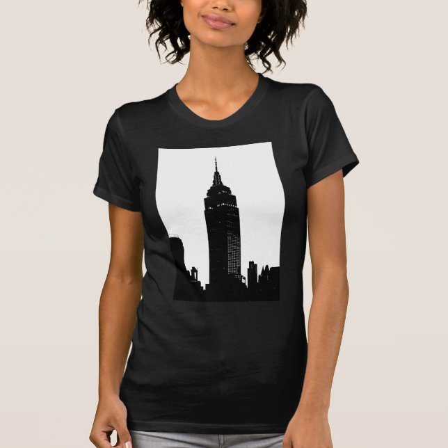 Camiseta Arte pop blanco y negro en Nueva York (Anverso)