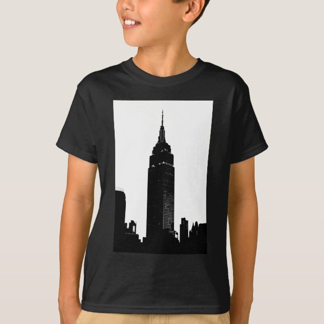 Camiseta Arte pop blanco y negro en Nueva York (Anverso)