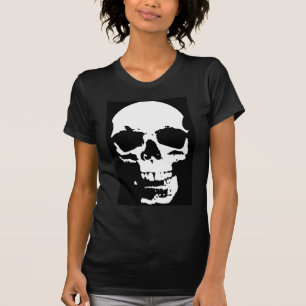 Camiseta Arte pop blanco y negro Skull estilo Guay