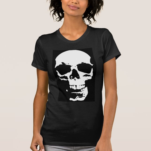 Camiseta Arte pop blanco y negro Skull estilo Guay (Anverso)