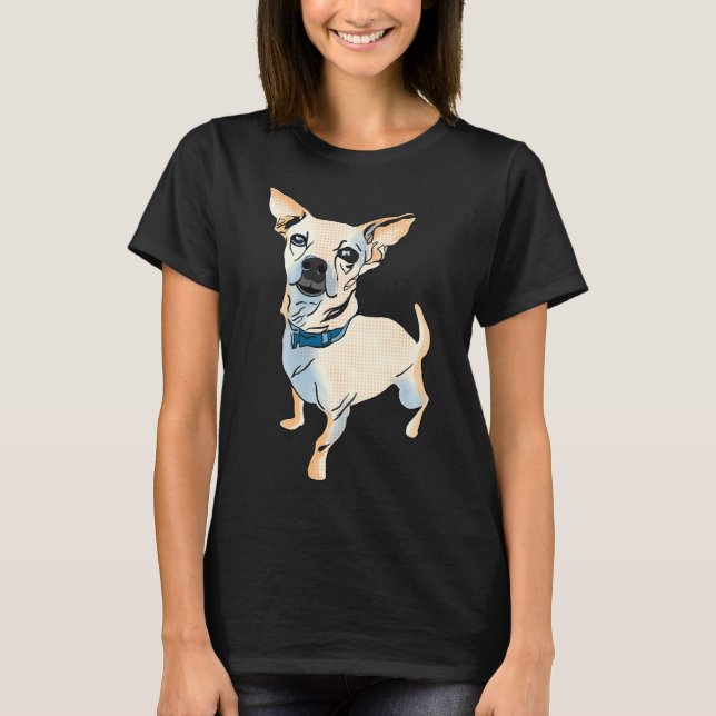 Camiseta Arte pop Chihuahua Perro genera gráfico solo (Anverso)