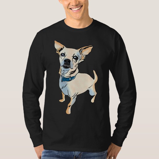 Camiseta Arte pop Chihuahua Perro genera gráfico solo (Anverso)