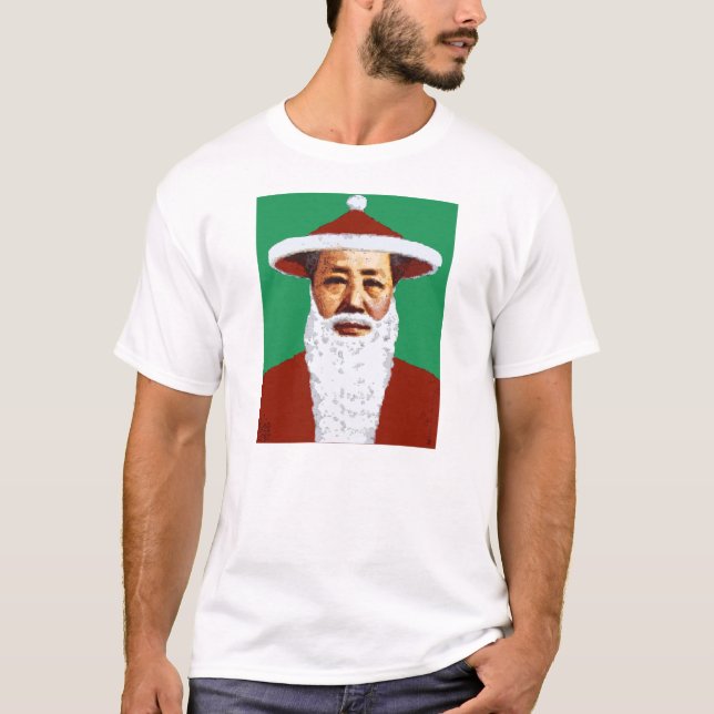 Camiseta Arte pop chino de las Felices Navidad de Mao Papá (Anverso)