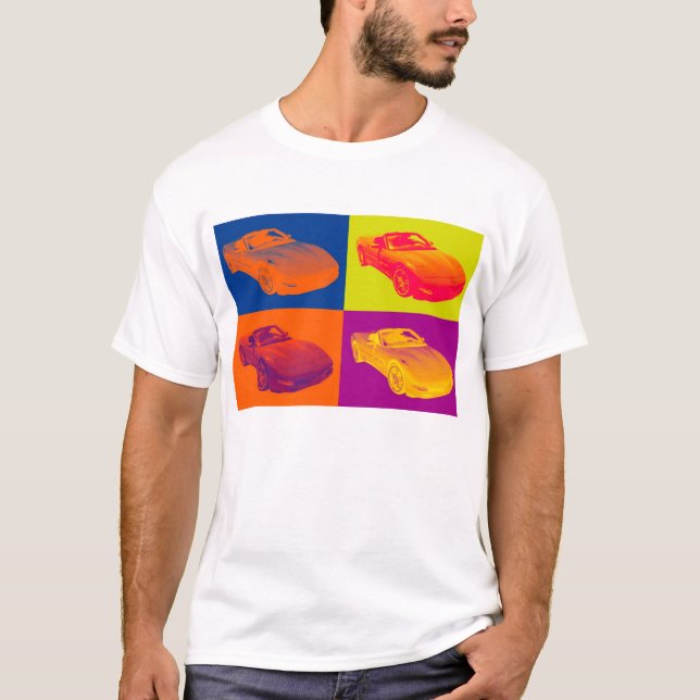 Camiseta Arte pop convertible del coche del músculo del (Anverso)