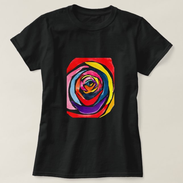 Camiseta Arte pop de acuarela rosa abstracta (Diseño del anverso)