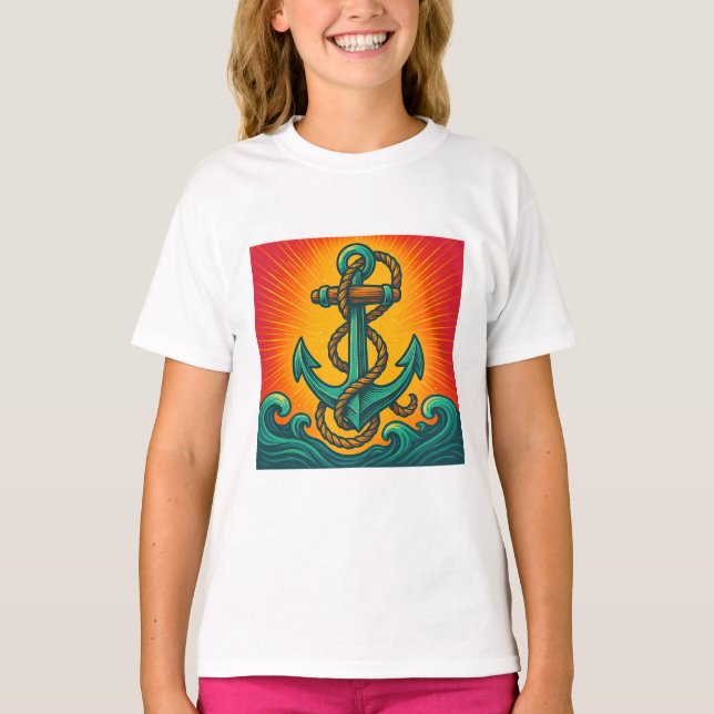 Camiseta Arte pop de ancla náutica (Anverso)