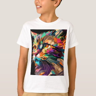 Camiseta Arte pop de cara de gato