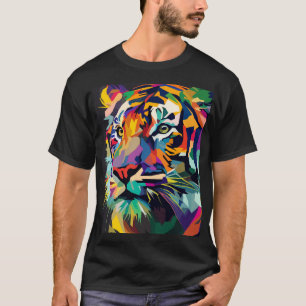 Camiseta Arte pop de cara de tigre