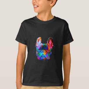 Camiseta Arte pop de color geométrico de perro de Bulldog f