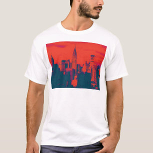 Camiseta Arte pop de estilo retro rojo punteado en Nueva Yo