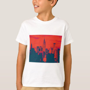 Camiseta Arte pop de estilo retro rojo punteado en Nueva Yo